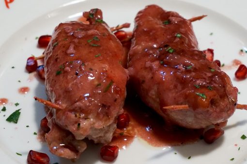 736- Involtini di maiale con carciofi al melograno… guarda come lo sbrano!