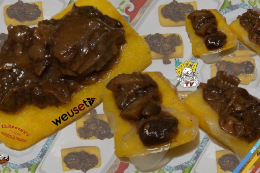 359 – Scagliozzi (polenta fritta) con funghi misti, con e senza lardo… e ti senti gagliardo!